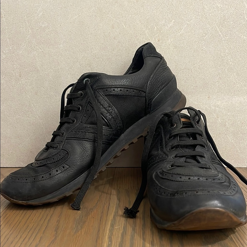 Louis Vuitton Brown Leather Sneakers with Sleek Design, Size 9.5